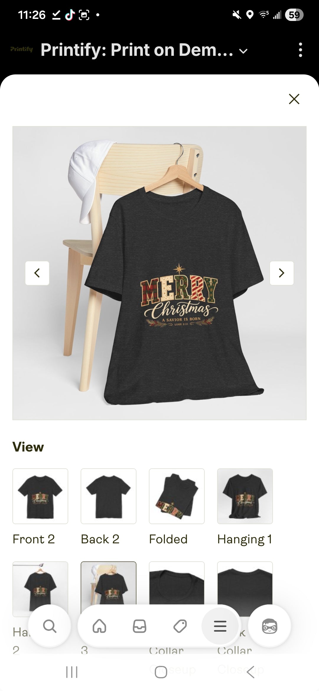 Merry Christmas Vintage Plaid Tee
