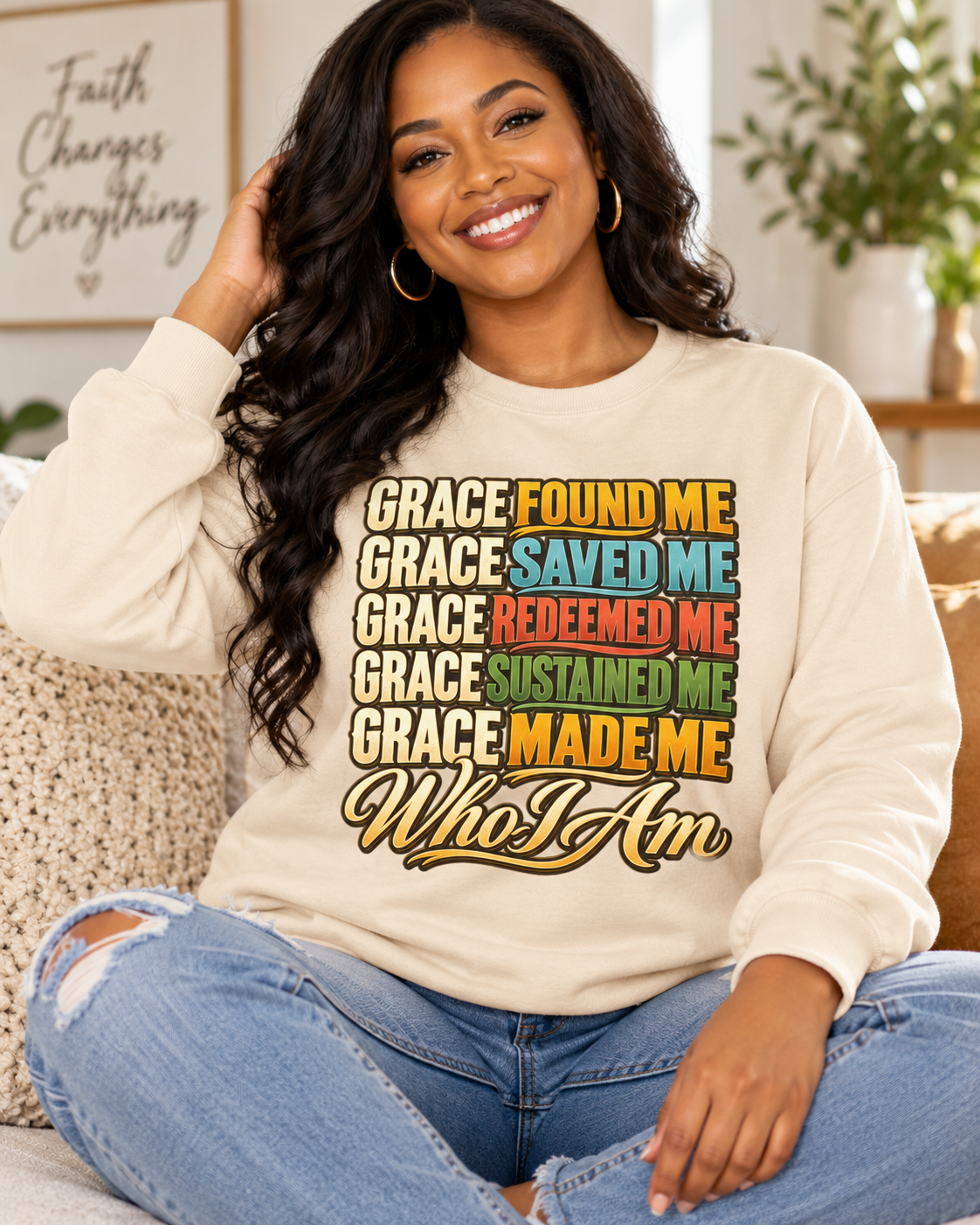 Grace Found Me Who I Am Sweatshirt - Christian Faith Crewneck
