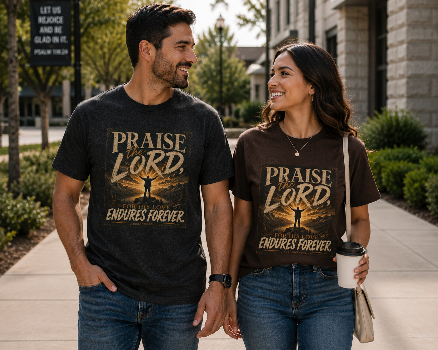 Praise the Lord Christian T-shirt | 2 Chronicles 20:21